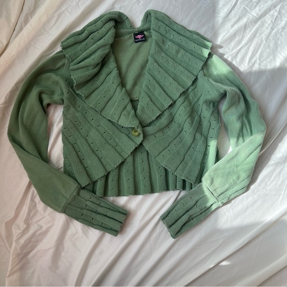 Green y2k cardigan - Picture 1 of 3